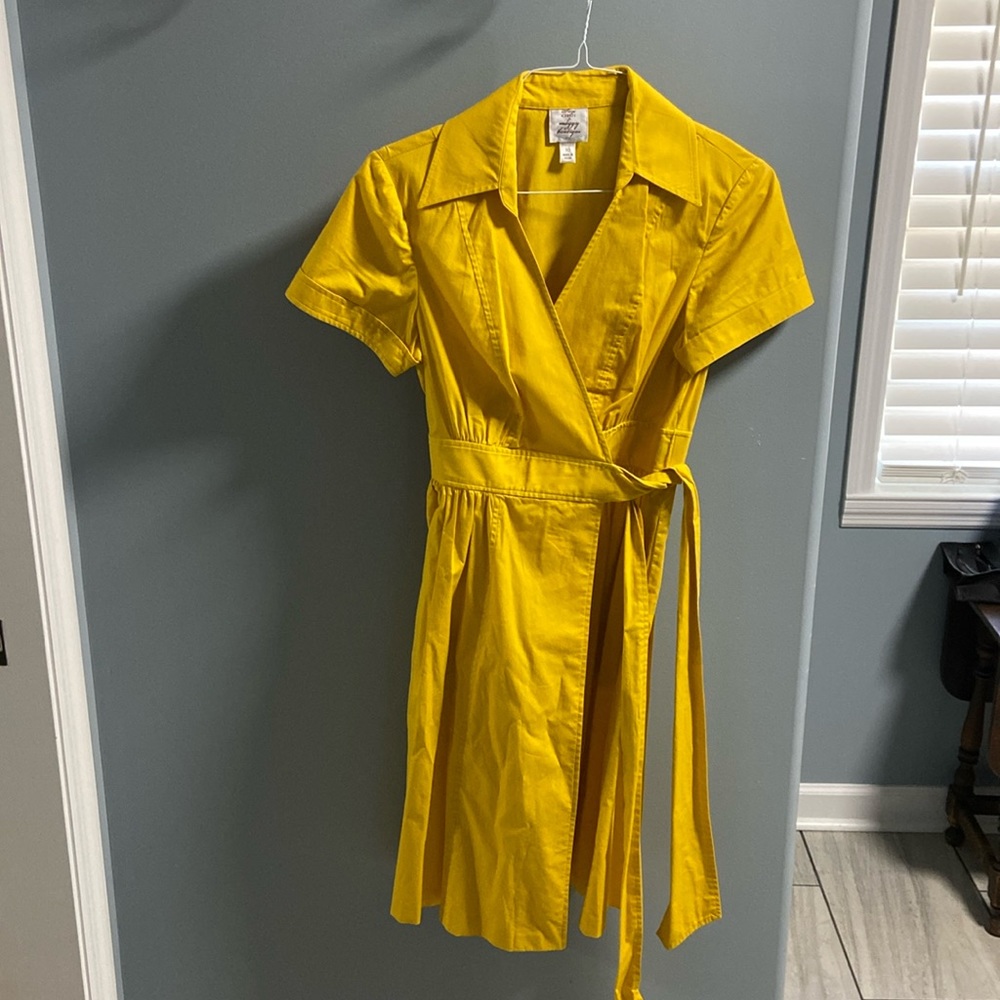 Fun yellow wrap dress! Size 10